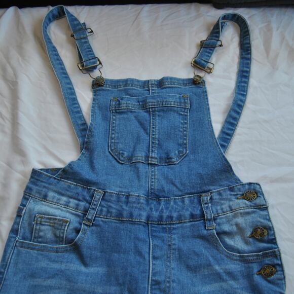 Blue Skinny Denim Overalls Women's Small - Picture 6 of 9